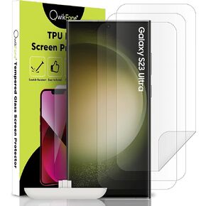 Qwikfone For S23 Ultra Screen Protector Film - Ultra Durable TPU Film for Samsung Galaxy S23 Ultra - [100% Fingerprint Unlocking] Maximum Protection & Clarity - Full Edge Coverage in Saudi Arabia
