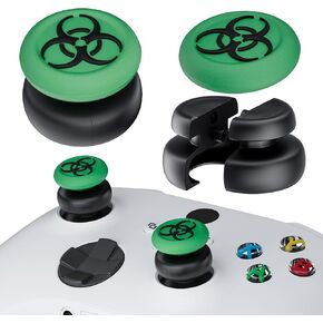 PlayRealm NO Falling Off Thumbstick Extended & Silicone Grip Cover 2 Sets for Xbox Series X/S وXbox One S/X Controller (BH Purple)