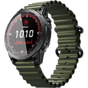 NotoCity متوافق مع Garmin Fenix ​​6X/6X Pro Band، سوار ساعة رياضي من السيليكون المحيطي 26 مم لـ Fenix ​​5X، Fenix ​​5X Plus، Fenix ​​7X، Instinct 2X Quatix 6X، Quatix 7X، Enduro 2، Tactix Delta