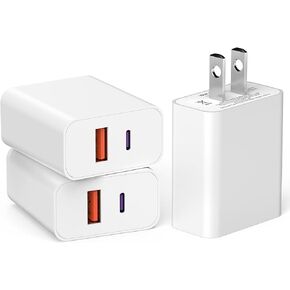 شاحن iPhone سريع، شاحن USB C، [معتمد من Apple MFi] 3 عبوات 20 وات بمنفذ مزدوج USB-C + USB-A محول شحن سريع لـ iPhone14/13/13Pro Max/12 Mini/12 Pro Max/11/XS/XR/ اكس/8، آيباد، إيربودز برو ماكس in Kuwait