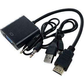 محول HDMI إلى VGA من إيموري؛ بما في ذلك مخرج صوت 3.5 ملم؛ منفذ طاقة USB؛ (ذكر إلى أنثى) قم بتوصيله للكمبيوتر، والكمبيوتر المكتبي، والكمبيوتر المحمول، والكمبيوتر الشخصي، والشاشة، وجهاز العرض، والتليفزيون عالي الدقة والمزيد in Kuwait