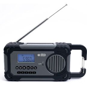BTECH ER-V1 راديو محمول يعمل بالطاقة الشمسية للطوارئ، مستقبل راديو AM/FM/NOAA/SW، 5 طرق للطاقة مع شاحن هاتف بنك الطاقة 2000 مللي أمبير في الساعة، شاحن USB ومصباح LED in Kuwait