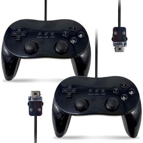Larqety 2 وحدة تحكم سلكية كلاسيكية احترافية لجهاز Wii وWii U عن بعد (أسود) in Kuwait