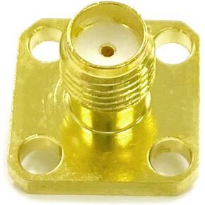 DexMRtiC 10pcs SMA Female 4-Hole Panel Mount Flange Chassis RF Coax Connector with Solder Post Straight USA Shipping (Solder Post)