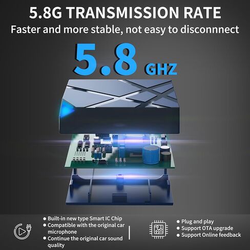 محول CarPlay لاسلكي 5.0 لجميع سيارات CarPlay السلكية في المصنع، دونجل CarPlay اللاسلكي، تحويل سلكي إلى CarPlay لاسلكي MP01 in Kuwait