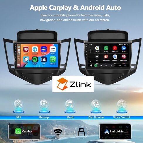 CAMECHO 2G+32G Android 11 Car Stereo for 2009-2015 Chevy Cruze Radio Wireless Apple CarPlay Android Auto GPS Navigation 9" HD Touchscreen Bluetooth Car Radio with Backup Camera, MIC, FM/WiFi/HiFi in Saudi Arabia