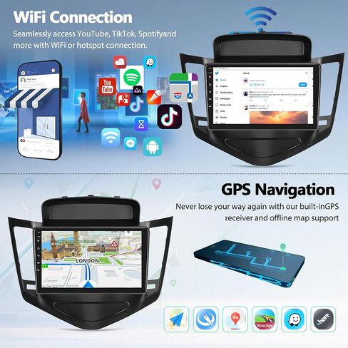 CAMECHO 2G+32G Android 11 Car Stereo for 2009-2015 Chevy Cruze Radio Wireless Apple CarPlay Android Auto GPS Navigation 9" HD Touchscreen Bluetooth Car Radio with Backup Camera, MIC, FM/WiFi/HiFi in Saudi Arabia