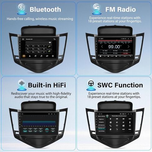 CAMECHO 2G+32G Android 11 Car Stereo for 2009-2015 Chevy Cruze Radio Wireless Apple CarPlay Android Auto GPS Navigation 9" HD Touchscreen Bluetooth Car Radio with Backup Camera, MIC, FM/WiFi/HiFi in Saudi Arabia