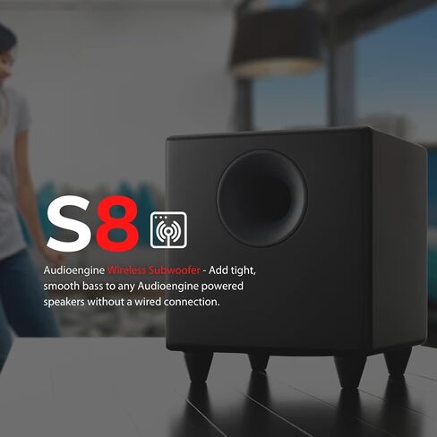 مضخم صوت لاسلكي Audioengine S8 بقدرة 250 واط، مضخم صوت مدمج (لاسلكي، أبيض) in Kuwait