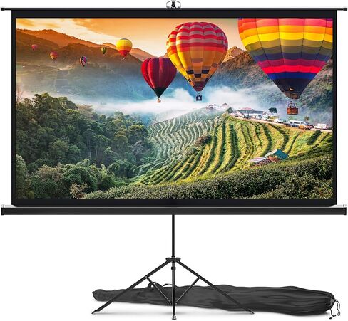 Pyle Universal Projector Screen w/Stand - 60-Inch Floor Standing Portable Fold-Out Rollup Matte for Projection, Includes Tripod, Great for Indoor/Outdoor Presentation, Quick Assembly in Kuwait