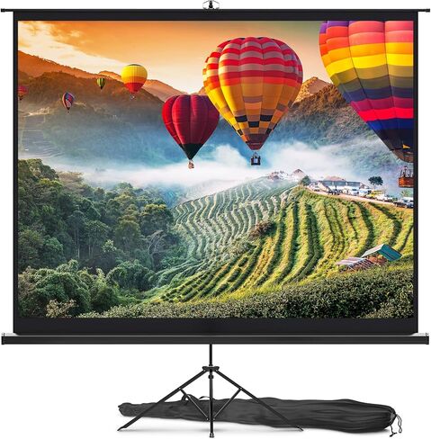 Pyle Universal Projector Screen w/Stand - 60-Inch Floor Standing Portable Fold-Out Rollup Matte for Projection, Includes Tripod, Great for Indoor/Outdoor Presentation, Quick Assembly in Kuwait