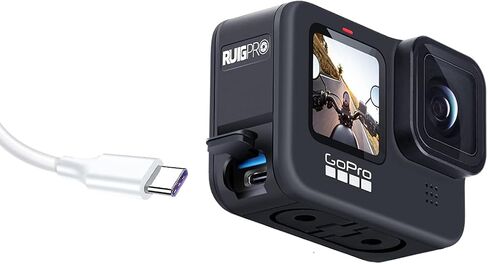ARNARKOK غطاء بطارية من سبائك الألومنيوم استبدال الباب الجانبي ل GoPro HERO10/HERO9 أسود، غطاء بطارية قابل للإزالة in Kuwait