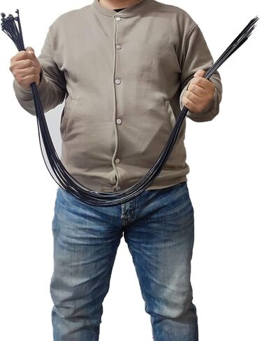 اربطة كيبلات كبيرة بسحاب طويلة للغاية شديدة التحمل من البلاستيك بسمك 48 انش، عبوة من 15 قطعة in Kuwait