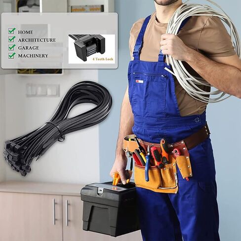 اربطة كيبلات كبيرة بسحاب طويلة للغاية شديدة التحمل من البلاستيك بسمك 48 انش، عبوة من 15 قطعة in Kuwait