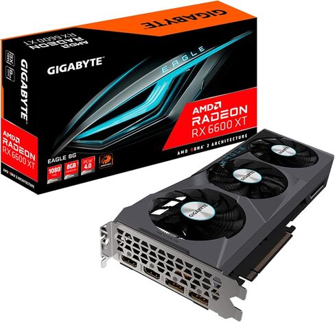Gigabyte Radeon RX 6600 XT Eagle 8G Graphics Card, WINDFORCE 3X Cooling System, 8GB 128-bit GDDR6, GV-R66XTEAGLE-8GD Video Card in Saudi Arabia