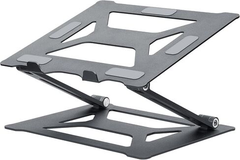 حامل أجهزة الكمبيوتر المحمول TOKREAL، لأجهزة الكمبيوتر المحمولة Apple MacBook Air Pro 11-16 بوصة، ارتفاع وزاوية قابلة للتعديل، سبائك الألومنيوم، قابلة للطي والمحمولة، للمكتب، المطبخ، المدرسة، الوصفة، المجلة، الكمبيوتر اللوحي، كيندل، أسود فضي in Kuwait