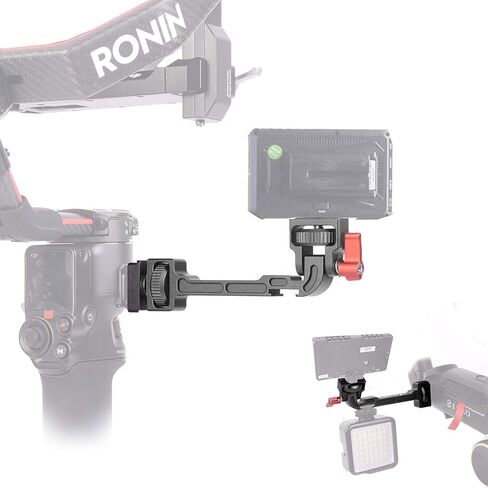 Weebill S/DJI RSC2 Gimbal Monitor Mount, Extension Plate Ronin S Accessories with 1/4 Thread Cold Shoe Mount Smartphone Clamp Compatible with DJI Ronin S/SC/RS2/RSC2/Zhiyun Crane 3/2S/Weebill S/Lab in Kuwait
