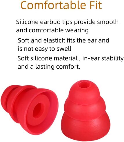 Earbud Tips Triple Flange Earbud Tips Replacement Earbud Tips Silicone Earbud Compatible with 3.8-5.5mm Earphone Earbud Replacement Tips Earbud Caps 9 Pairs S/M/L（White） in Kuwait