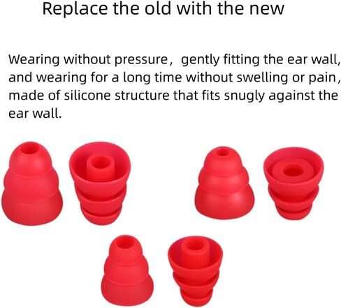 Earbud Tips Triple Flange Earbud Tips Replacement Earbud Tips Silicone Earbud Compatible with 3.8-5.5mm Earphone Earbud Replacement Tips Earbud Caps 9 Pairs S/M/L（White） in Kuwait