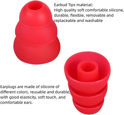 Earbud Tips Triple Flange Earbud Tips Replacement Earbud Tips Silicone Earbud Compatible with 3.8-5.5mm Earphone Earbud Replacement Tips Earbud Caps 9 Pairs S/M/L（White） in Kuwait