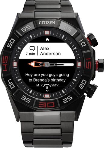 Citizen CZ Smart PQ2 Hybrid Smartwatch with YouQ Wellness app Featuring IBM Watson® AI and NASA Research, Black and White Customizable Display, Bluetooth, HR, Activity Tracker, 18-Day Battery Life in Kuwait