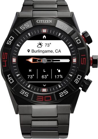 Citizen CZ Smart PQ2 Hybrid Smartwatch with YouQ Wellness app Featuring IBM Watson® AI and NASA Research, Black and White Customizable Display, Bluetooth, HR, Activity Tracker, 18-Day Battery Life in Kuwait