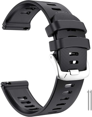 سوار بديل متوافق مع ساعة جارمين من ابيلتا، سوار بديل 20 ملم لساعة جارمين فوررنر 245 باند وفوررنر 55 وجالكسي ووتش 5 برو (اسود), بدون أحجار كريمة in Kuwait