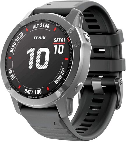 ABELTA متوافق مع Fenix ​​6 Band، سوار ساعة سيليكون 22 مم بديل لـ Fenix ​​7 / Fenix ​​6 Pro/Fenix ​​5 / Fenix ​​5 Plus، Forerunner 965/955/945، Approach S62 (أسود) in Kuwait