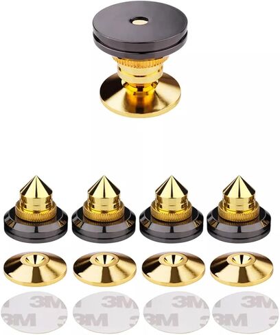 أقدام عزل من TEBASS Premium Pure Cooper لمكبرات الصوت ومكبرات الصوت، 4 عبوات من نظام عزل مكبر الصوت، مضخم صوت CD، مضخم صوت HiFi، مكبر صوت دوار، أقدام حامل عازلة in Kuwait
