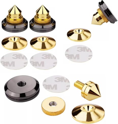 أقدام عزل من TEBASS Premium Pure Cooper لمكبرات الصوت ومكبرات الصوت، 4 عبوات من نظام عزل مكبر الصوت، مضخم صوت CD، مضخم صوت HiFi، مكبر صوت دوار، أقدام حامل عازلة in Kuwait