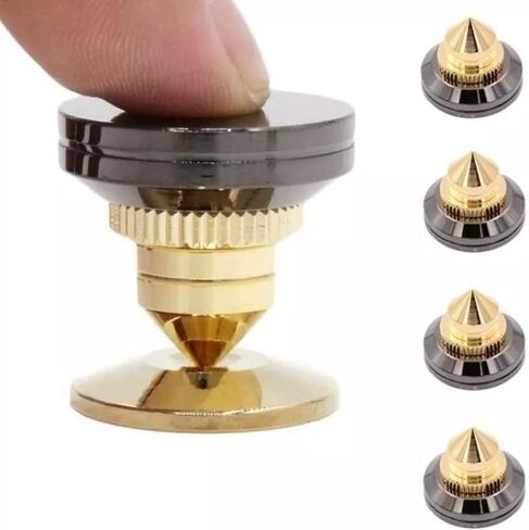 أقدام عزل من TEBASS Premium Pure Cooper لمكبرات الصوت ومكبرات الصوت، 4 عبوات من نظام عزل مكبر الصوت، مضخم صوت CD، مضخم صوت HiFi، مكبر صوت دوار، أقدام حامل عازلة in Kuwait