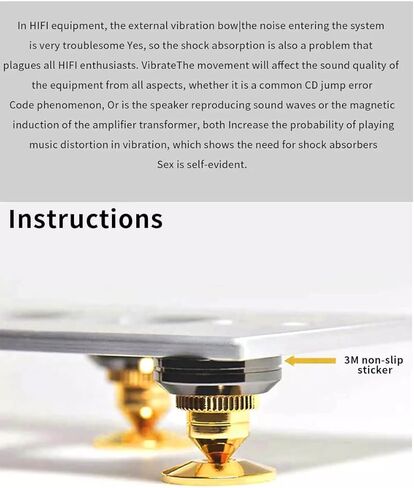 أقدام عزل من TEBASS Premium Pure Cooper لمكبرات الصوت ومكبرات الصوت، 4 عبوات من نظام عزل مكبر الصوت، مضخم صوت CD، مضخم صوت HiFi، مكبر صوت دوار، أقدام حامل عازلة in Kuwait