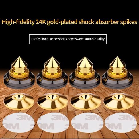 أقدام عزل من TEBASS Premium Pure Cooper لمكبرات الصوت ومكبرات الصوت، 4 عبوات من نظام عزل مكبر الصوت، مضخم صوت CD، مضخم صوت HiFi، مكبر صوت دوار، أقدام حامل عازلة in Kuwait