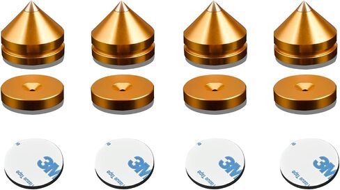 Hi-end Speaker Isolators Stand Feet Base Mats HiFi Speaker Spike Pads Aluminum Shock Absorber Vibration Dampener Audio Resonance Reducer for Subwoofer CD Record Player Amplifier Turntables in Saudi Arabia