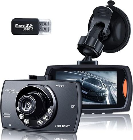 كاميرا لوحة القيادة Dash Cam مع قارئ بطاقات، كاميرا X2 Dash للسيارة، رؤية ليلية، FHD 1080P، كاميرا لوحة القيادة للسيارة مع تسجيل حلقي، مستشعر G، زاوية 170 درجة، دعم مراقبة الحديقة TF 32 جيجابايت in Saudi Arabia