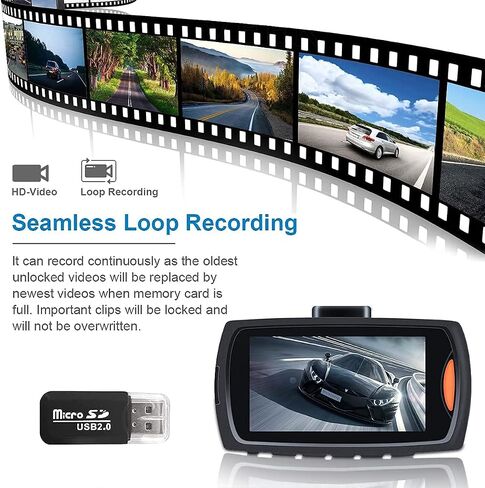 كاميرا لوحة القيادة Dash Cam مع قارئ بطاقات، كاميرا X2 Dash للسيارة، رؤية ليلية، FHD 1080P، كاميرا لوحة القيادة للسيارة مع تسجيل حلقي، مستشعر G، زاوية 170 درجة، دعم مراقبة الحديقة TF 32 جيجابايت in Saudi Arabia
