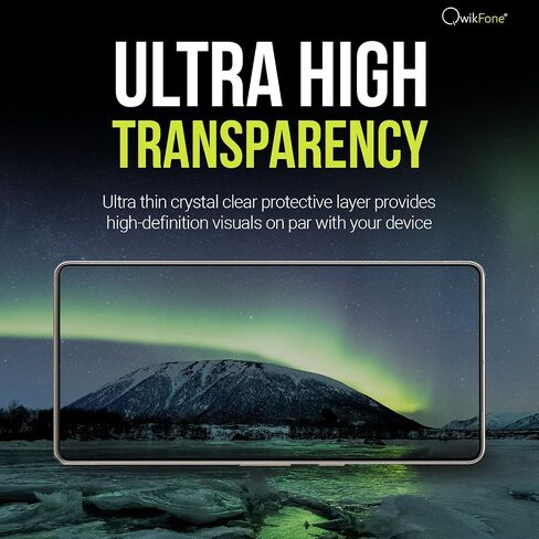 طبقة حماية الشاشة Qwikfone For S23 Ultra - طبقة TPU متينة للغاية لهاتف Samsung Galaxy S23 Ultra - [فتح بصمة الإصبع بنسبة 100%] أقصى قدر من الحماية والوضوح - تغطية كاملة الحواف in Saudi Arabia