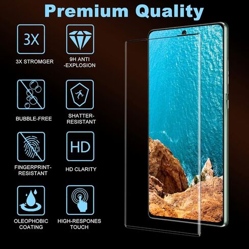 [2+2 Pack] Screen Protector for Samsung Galaxy Note 20 Ultra/Note 20 Ultra 5G,9H Tempered Glass,Ultrasonic Fingerprint Compatible,3D Curved,HD Clear,Bubble-Free , Glass Protector in Saudi Arabia