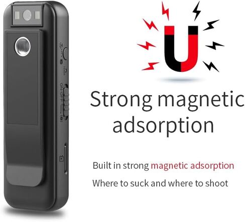 كاميرا الجسم مع تسجيل 1080 بكسل، شاشة 0.9 بوصة وعدسة دوارة 180 درجة، بطاقة مغناطيسية مدمجة/بطاقة 64 جيجابايت مع رؤية ليلية، بطارية تدوم 4 ساعات، كاميرا شرطة يمكن ارتداؤها للمنزل/الخارج/إنفاذ القانون/حارس الأمن in Kuwait