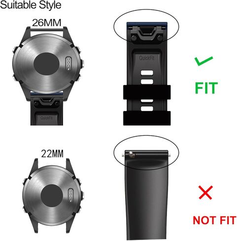 حزام ساعة سريع الإصدار 26 مم متوافق مع Fenix ​​7X/Fenix ​​6X/Fenix ​​6X pro/Fenix ​​5x Sapphire/Fenix3/Descent mk2i، سوار رياضي من السيليكون مريح in Kuwait