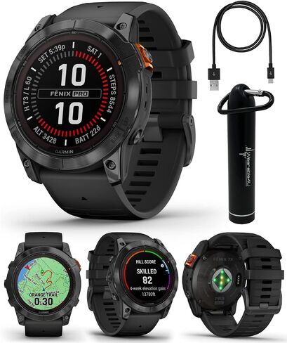Wearable4U - Garmin Fenix 7 Pro Sapphire Solar Edition: Titanium 47 mm Smartwatch| Up to 22 Days Battery Life, Multisport & Outdoor High-Performance Multi-Band GPS Watch w/Flashlights. in Saudi Arabia