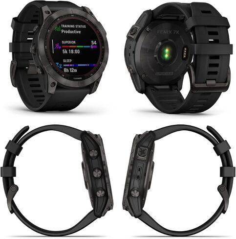 Wearable4U - Garmin Fenix 7 Pro Sapphire Solar Edition: Titanium 47 mm Smartwatch| Up to 22 Days Battery Life, Multisport & Outdoor High-Performance Multi-Band GPS Watch w/Flashlights. in Saudi Arabia