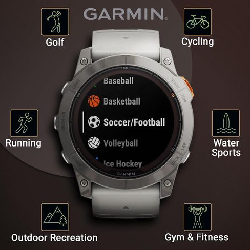 Garmin Fenix 8 Pro - 51mm AMOLED Premium Connected Multisport GPS Smartwatch, inReach Technology, Sapphire, Titanium with Graphite/Black Silicone Band w PowerBank Bundle in Kuwait