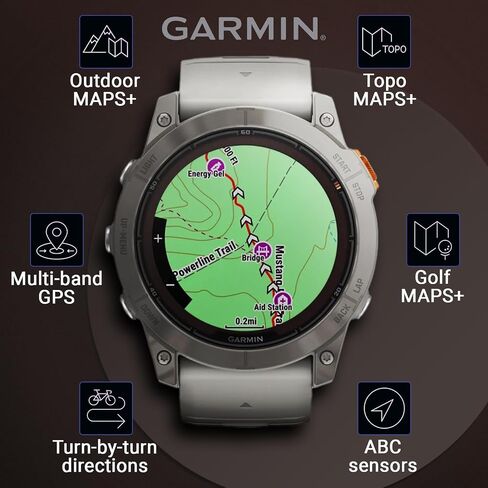 Garmin Fenix 8 Pro - 51mm AMOLED Premium Connected Multisport GPS Smartwatch, inReach Technology, Sapphire, Titanium with Graphite/Black Silicone Band w PowerBank Bundle in Kuwait
