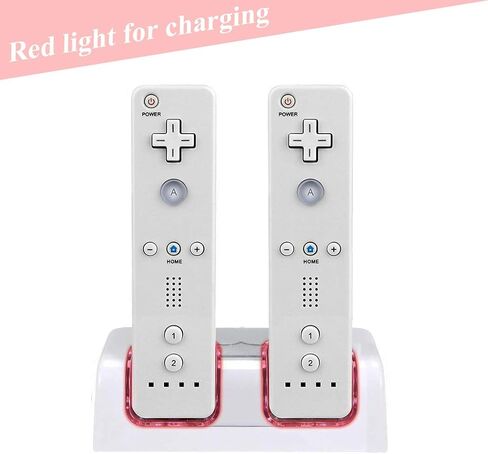 قاعدة شحن Tuboopy Wii، حامل شاحن جهاز التحكم عن بعد مع بطاريتين قابلتين للشحن وسلك شحن (أسود) in Saudi Arabia