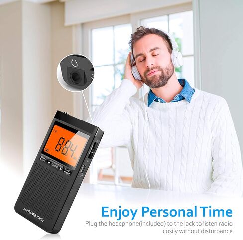 غريديو راديو تنبيه الطقس من نوا، راديو ترانزستور محمول يعمل بالبطارية ايه ام/اف ام مع مقبس سماعة راس، افضل استقبال، ساعة رقمية، شاشة LCD، راديو جيب للمكتب وغرفة النوم والجري والمشي in Kuwait