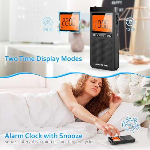 غريديو راديو تنبيه الطقس من نوا، راديو ترانزستور محمول يعمل بالبطارية ايه ام/اف ام مع مقبس سماعة راس، افضل استقبال، ساعة رقمية، شاشة LCD، راديو جيب للمكتب وغرفة النوم والجري والمشي in Kuwait
