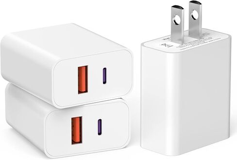 شاحن iPhone سريع، شاحن USB C، [معتمد من Apple MFi] 3 عبوات 20 وات بمنفذ مزدوج USB-C + USB-A محول شحن سريع لـ iPhone14/13/13Pro Max/12 Mini/12 Pro Max/11/XS/XR/ اكس/8، آيباد، إيربودز برو ماكس in Kuwait