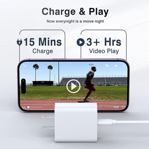 شاحن iPhone سريع، شاحن USB C، [معتمد من Apple MFi] 3 عبوات 20 وات بمنفذ مزدوج USB-C + USB-A محول شحن سريع لـ iPhone14/13/13Pro Max/12 Mini/12 Pro Max/11/XS/XR/ اكس/8، آيباد، إيربودز برو ماكس in Kuwait