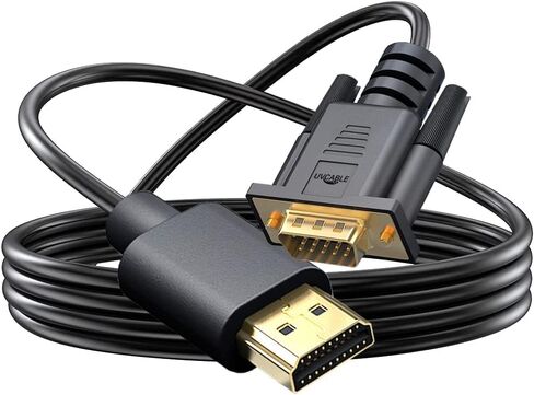 HDMI to VGA Cable 5-Pack, 3.3ft Computer HDMI to VGA Monitor Cable Adapter Male to MaleCord for Computer, Desktop, Laptop, PC, Monitor, Projector, HDTV, and More (NOT Bidirectional) | Compatible with Computer, Desktop, Laptop, PC, Monitor, Projector, HDTV in Kuwait
